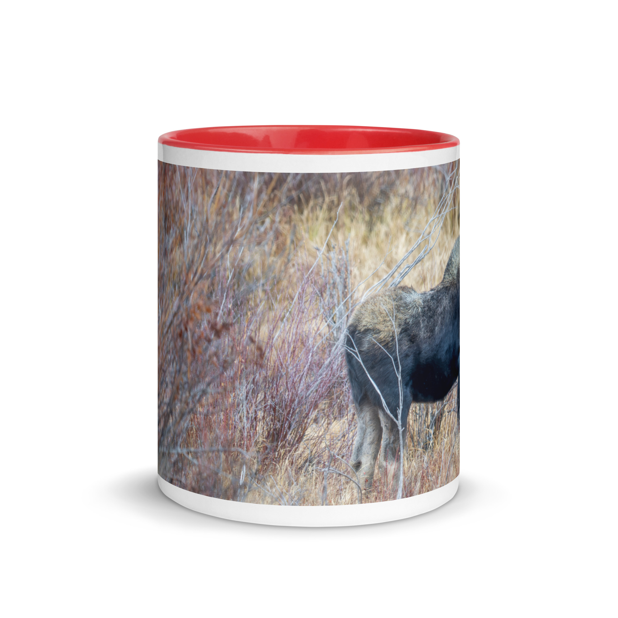 Moose Amidst Autumn Shrubs! Mug with Color Inside - Image 8