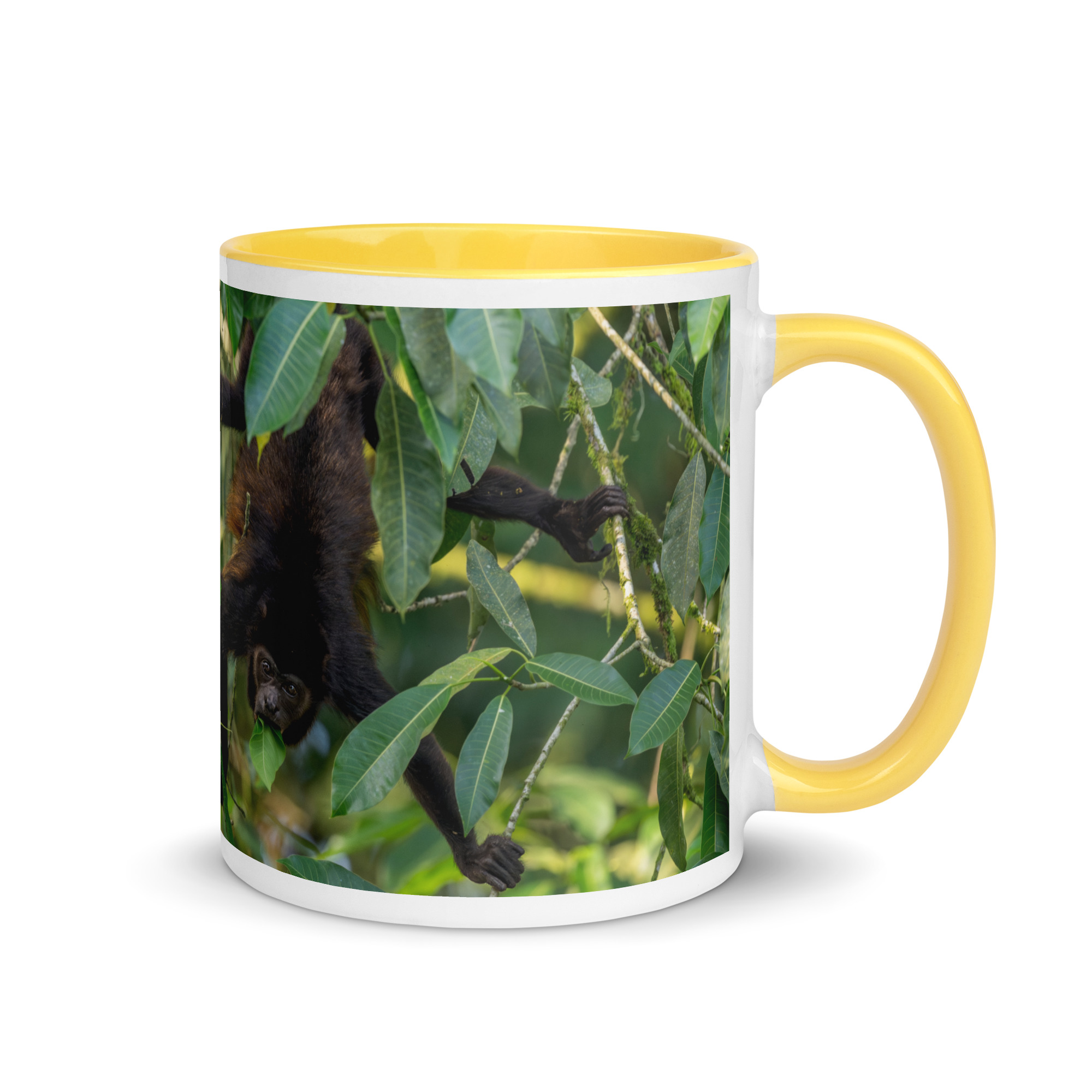 Howler monkey! Mug with Color Inside - Image 28