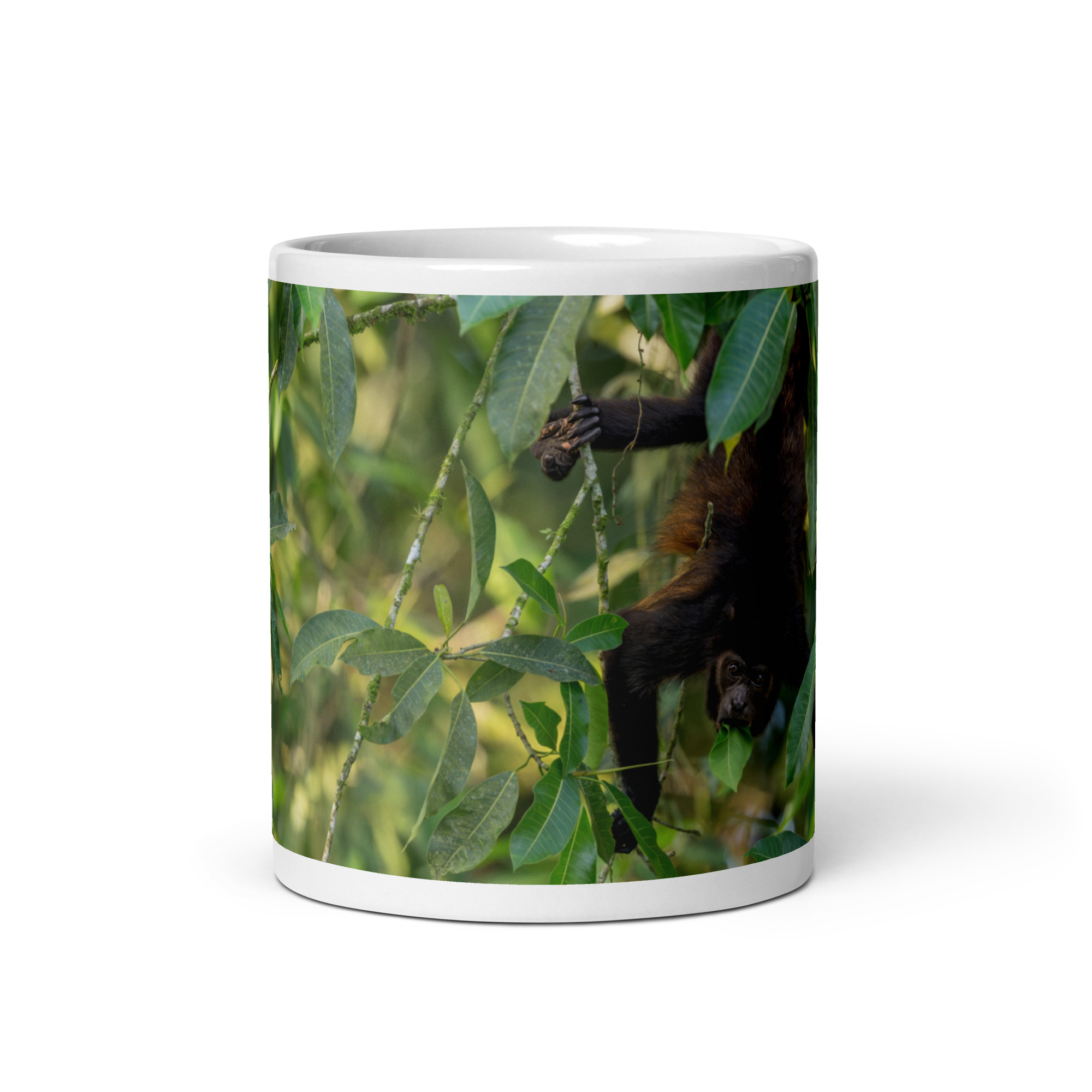 Howler monkey! White glossy mug - Image 3