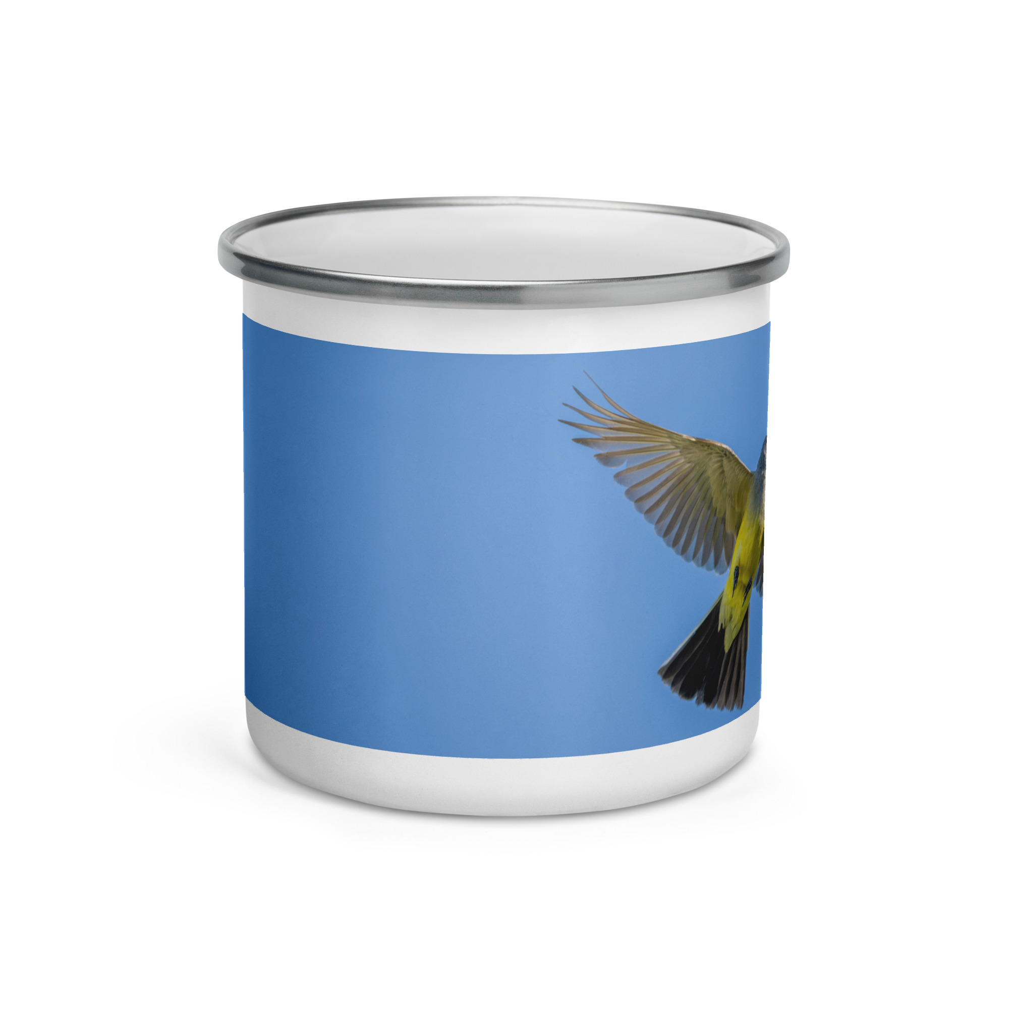 Western kingbird in flight! Enamel Mug - Image 2