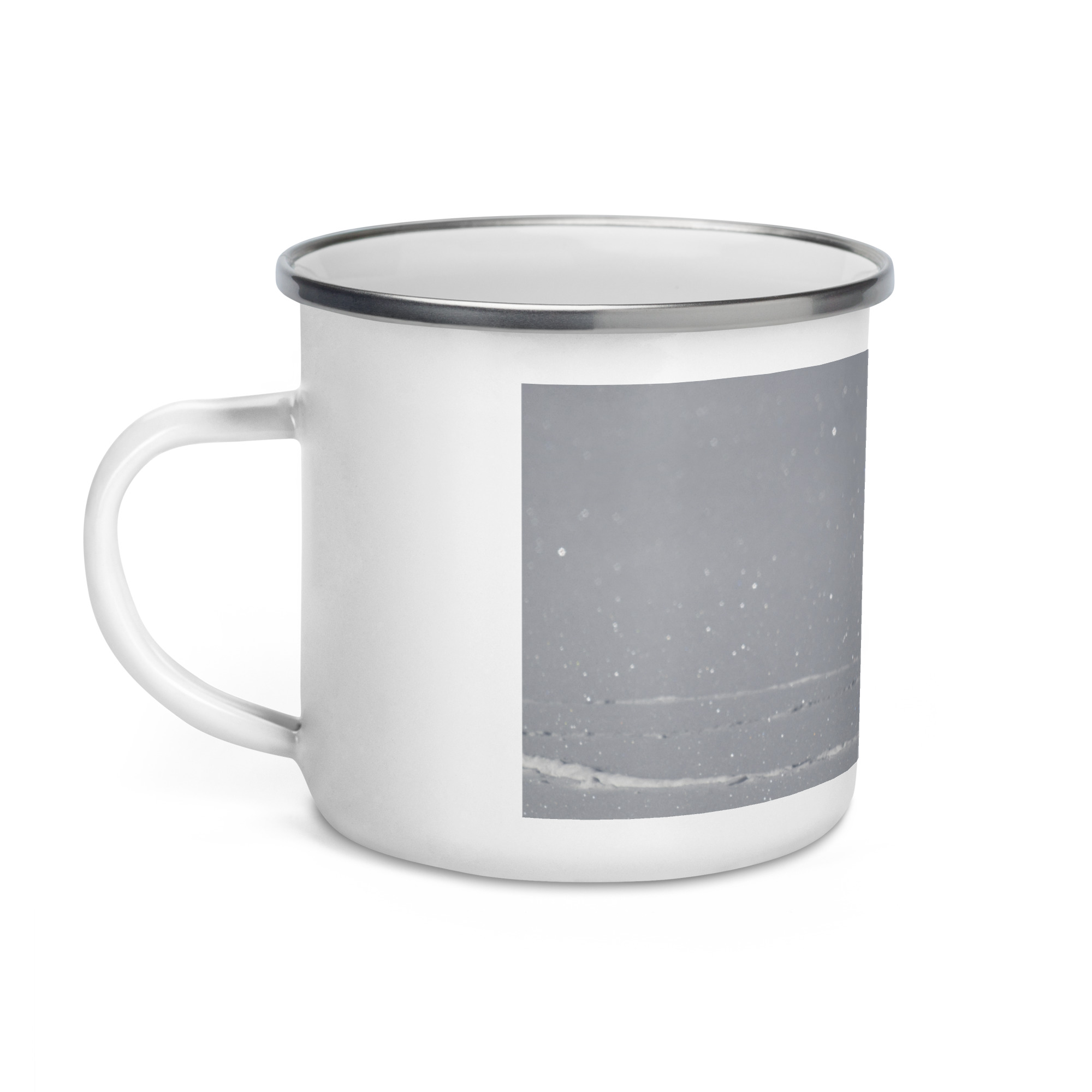 Bald eagle hunting in snow! Enamel Mug - Image 3
