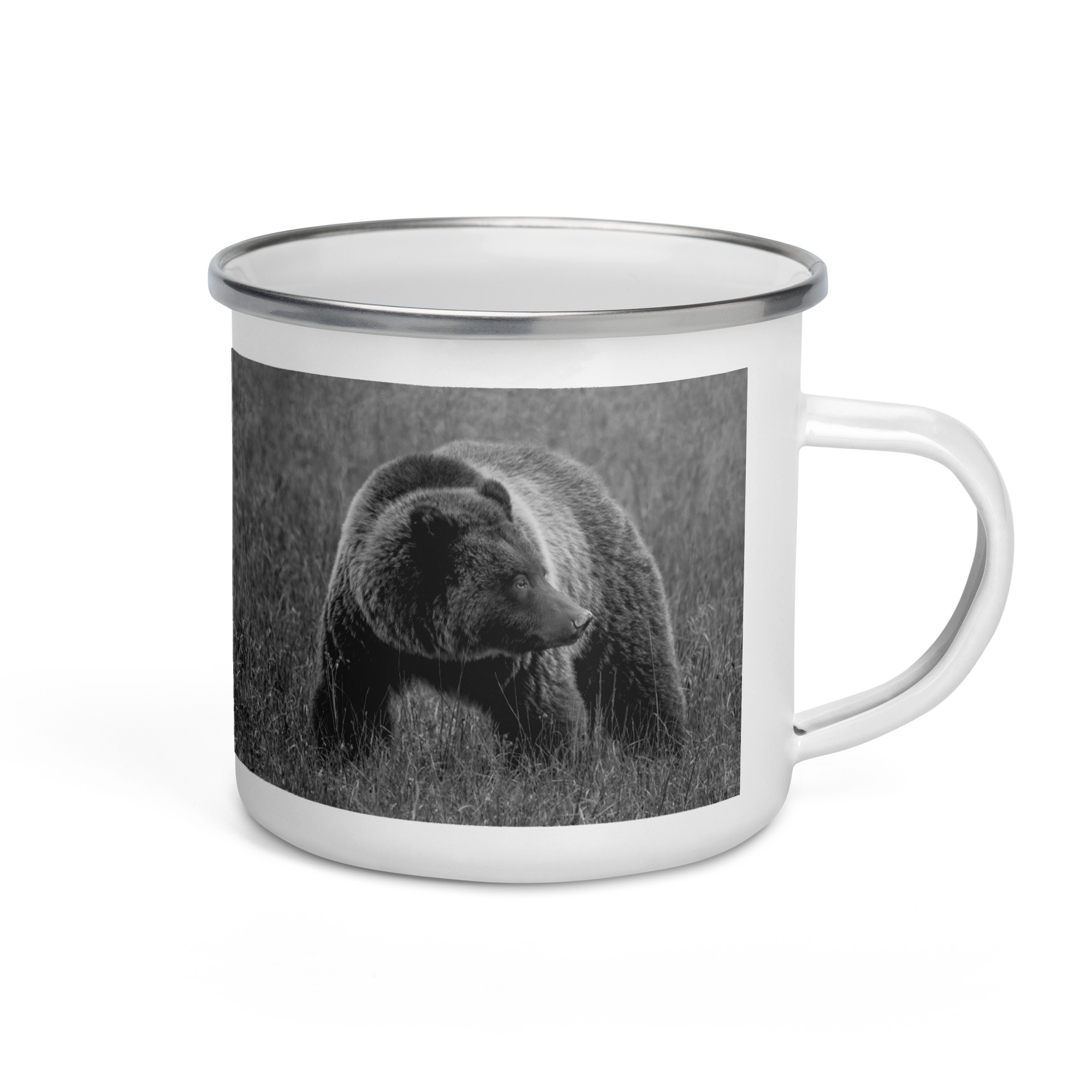 Grizzley bear on Alert! Enamel Mug