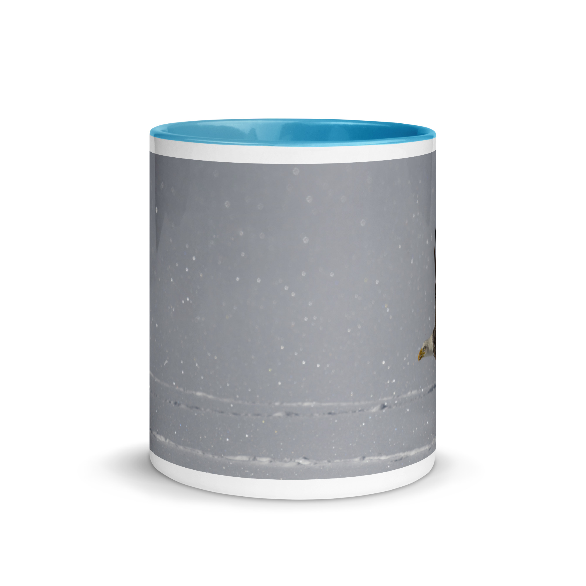 Bald eagle hunting in snow! Mug with Color Inside - Image 17