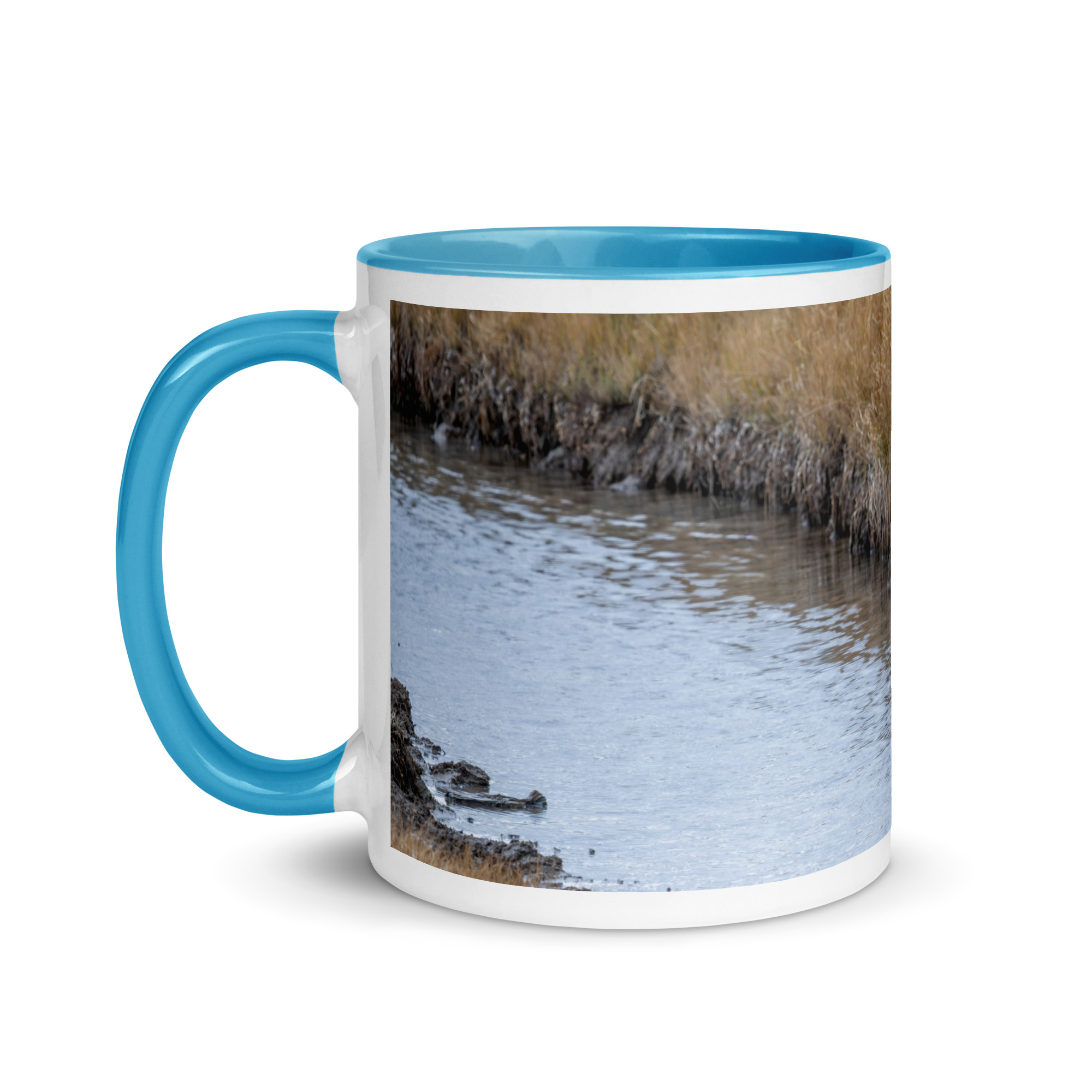 Grizzly bear quenching thirst! Mug with Color Inside - Image 18