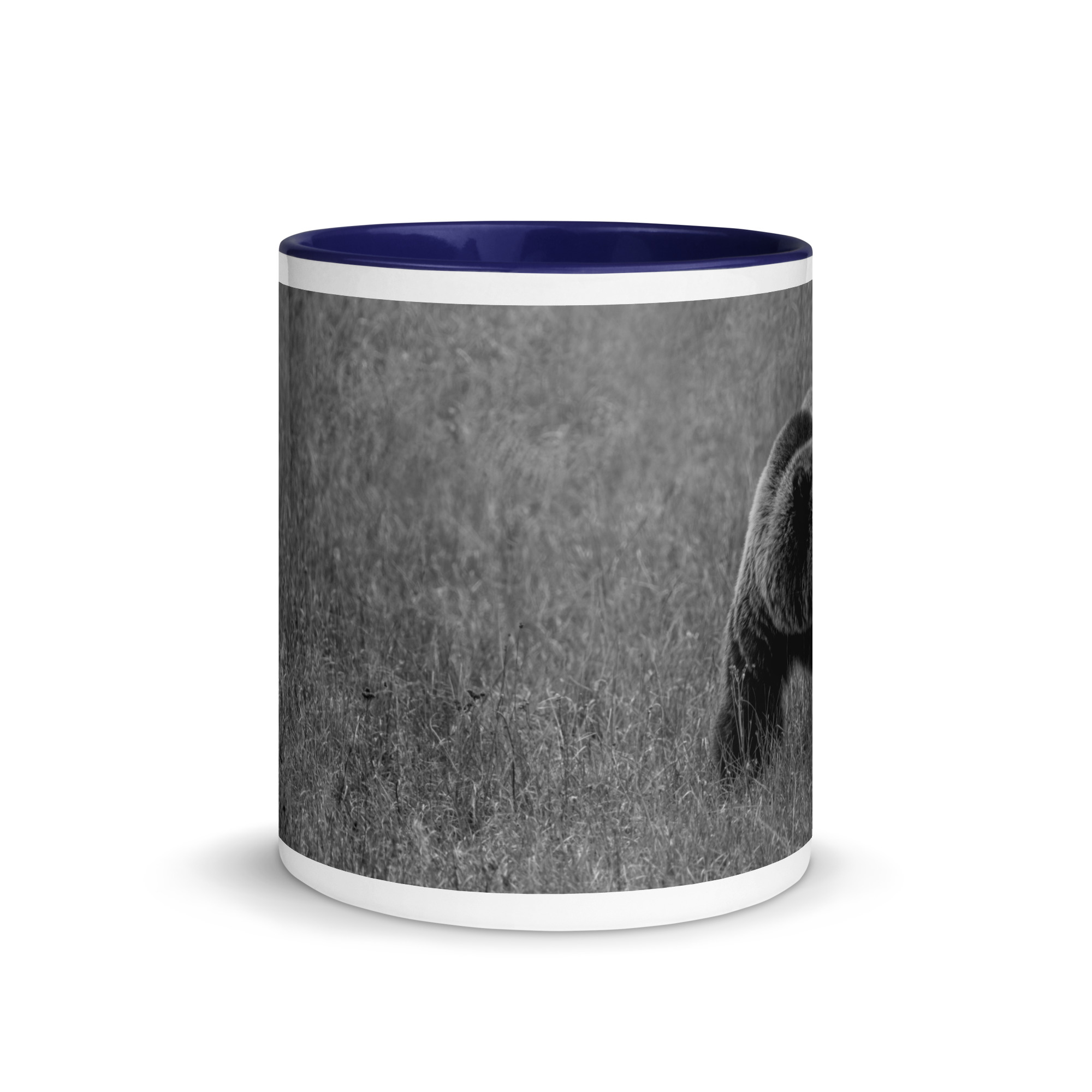 Grizzley bear on Alert! Mug with Color Inside - Image 6