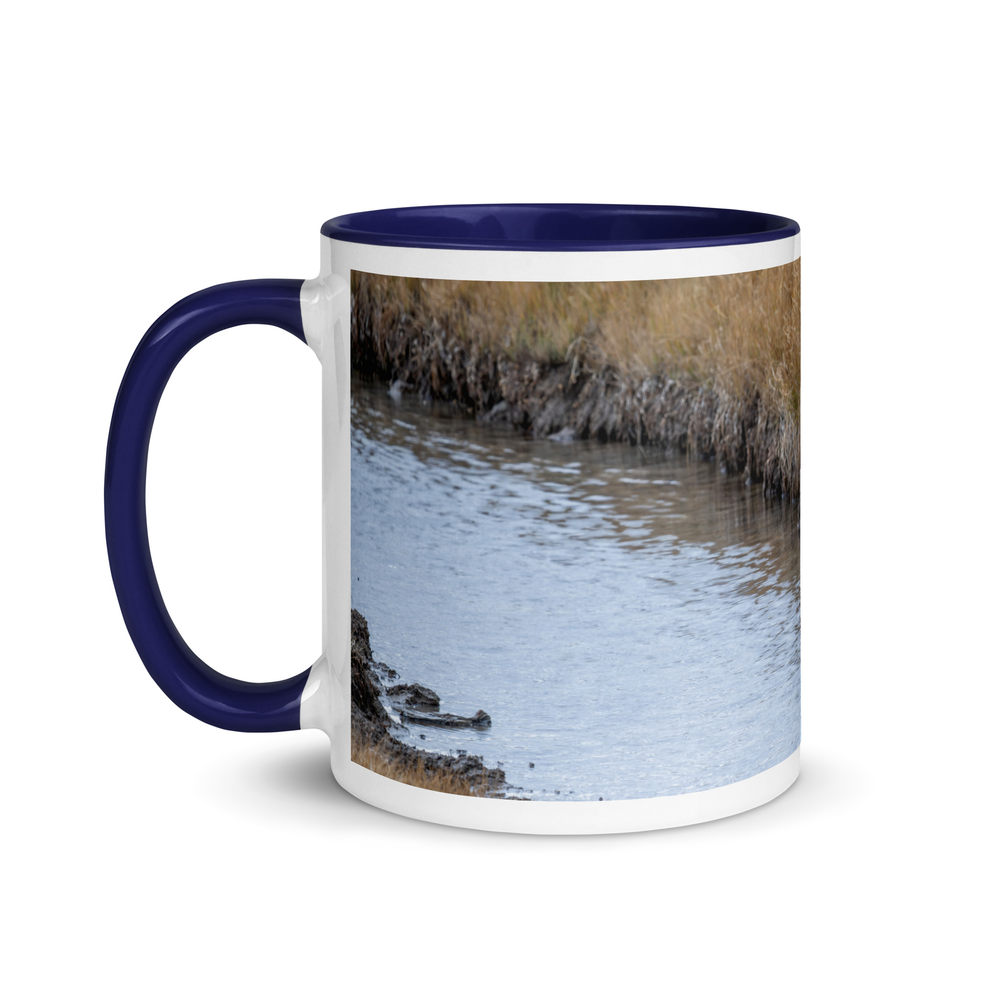 Grizzly bear quenching thirst! Mug with Color Inside - Image 7