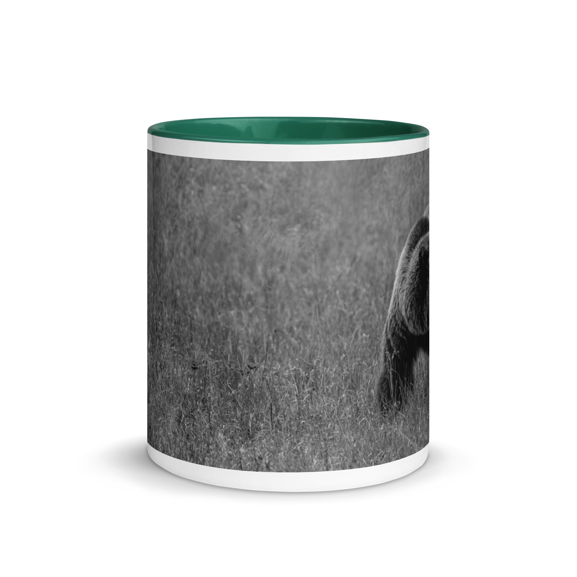 Grizzley bear on Alert! Mug with Color Inside - Image 11