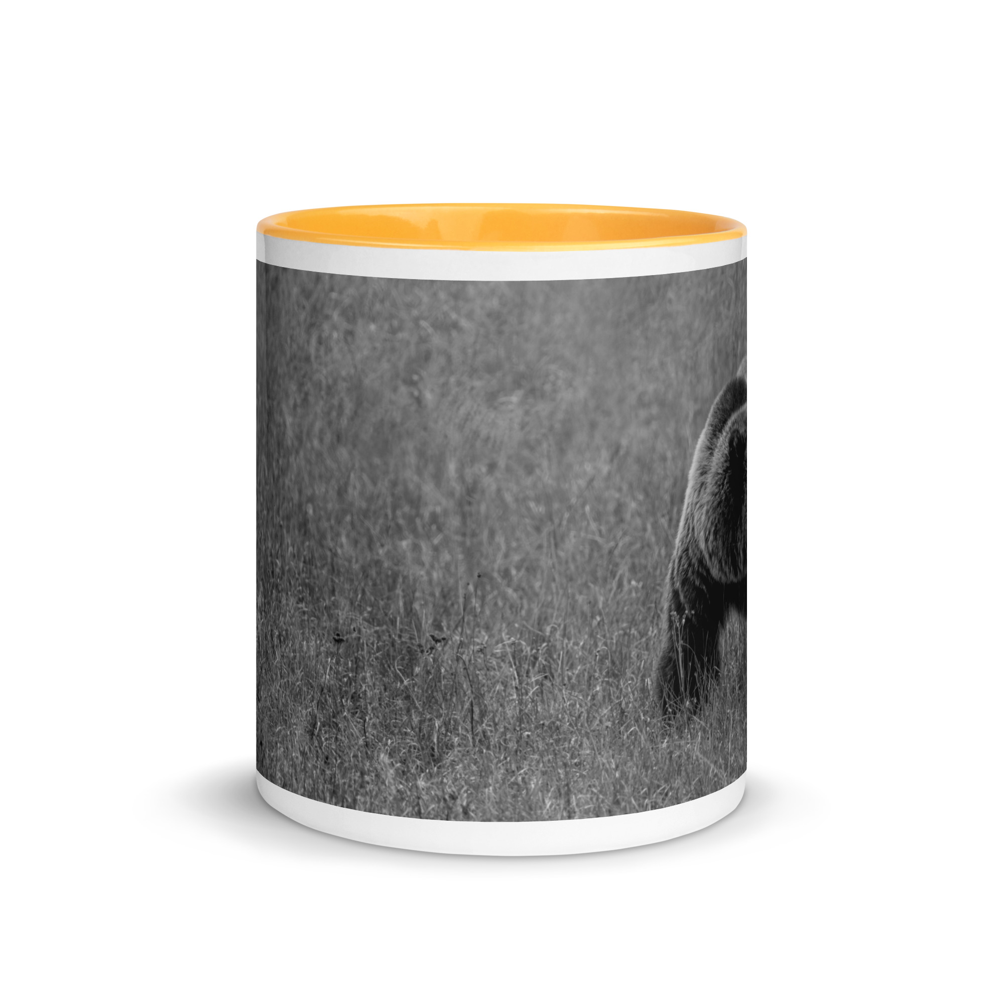 Grizzley bear on Alert! Mug with Color Inside - Image 23