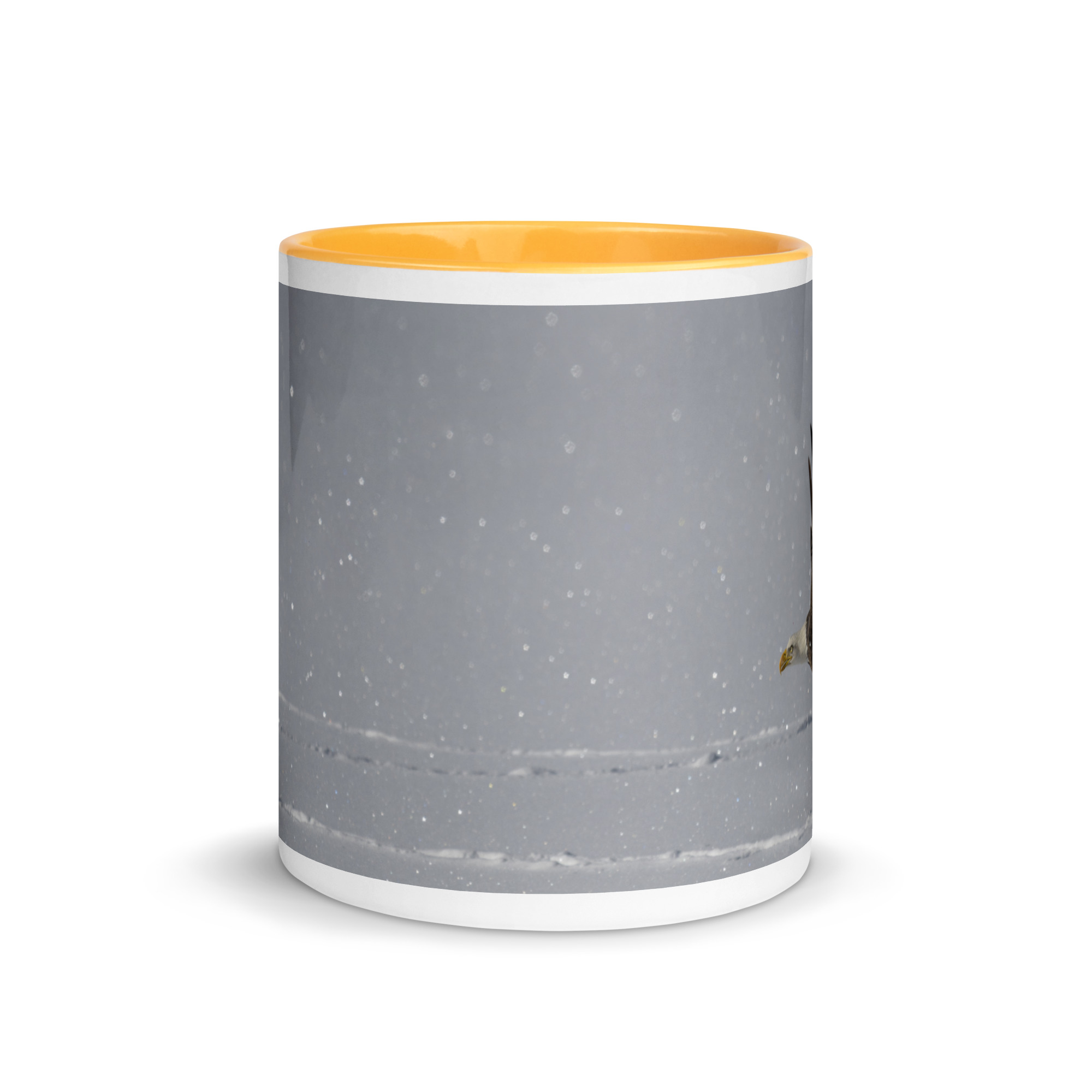 Bald eagle hunting in snow! Mug with Color Inside - Image 23