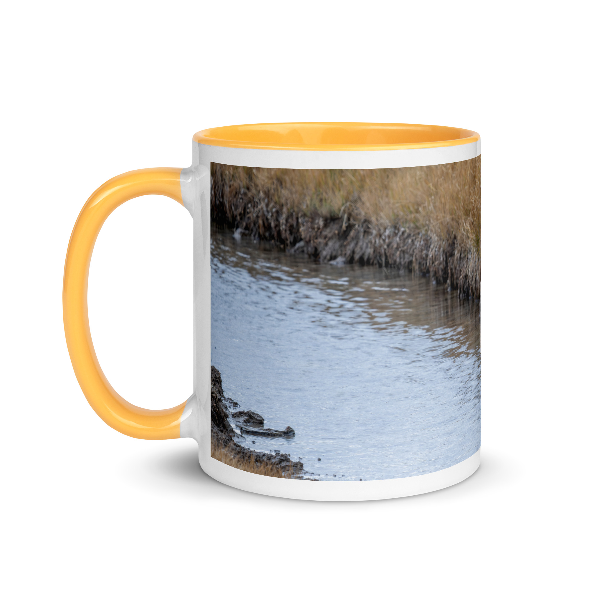 Grizzly bear quenching thirst! Mug with Color Inside - Image 24