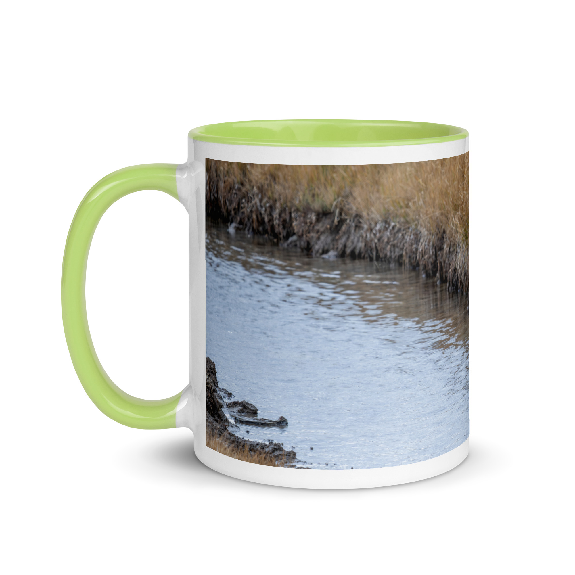 Grizzly bear quenching thirst! Mug with Color Inside - Image 27