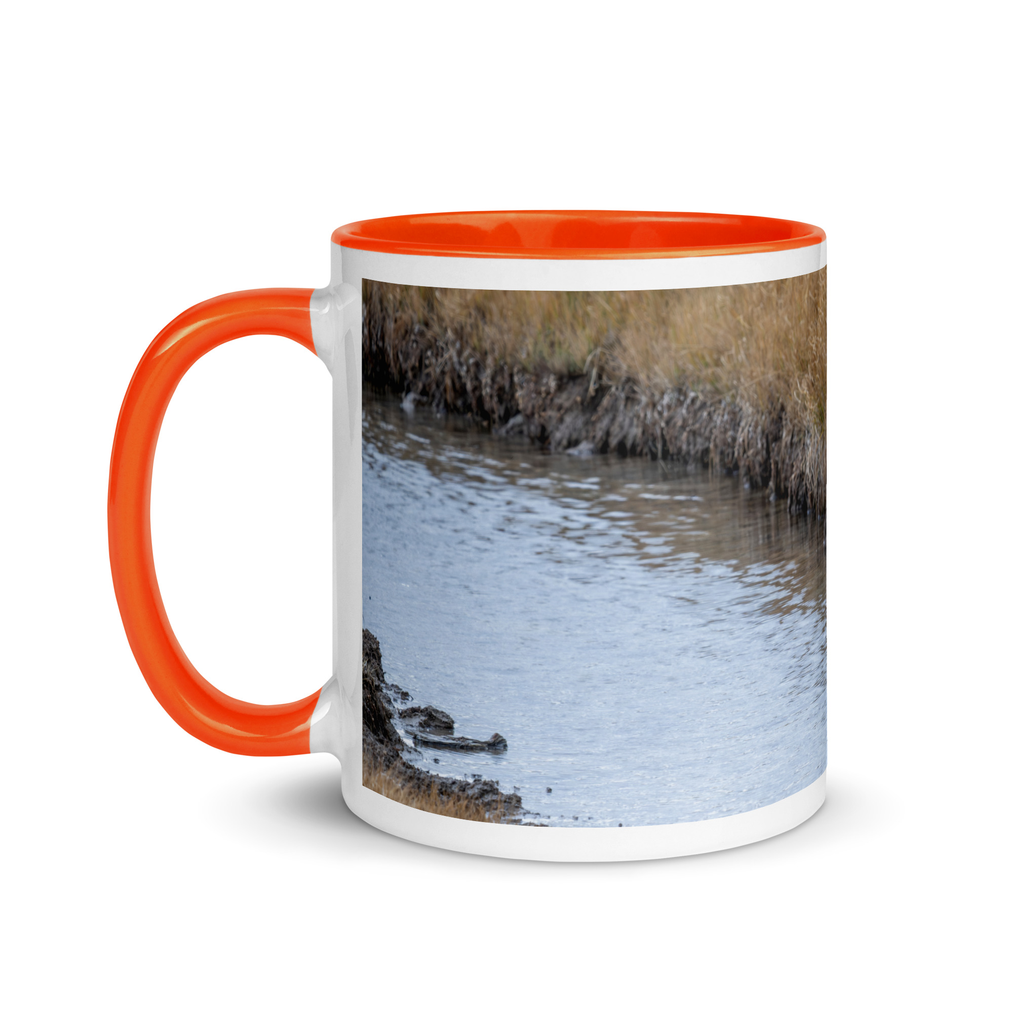 Grizzly bear quenching thirst! Mug with Color Inside - Image 15