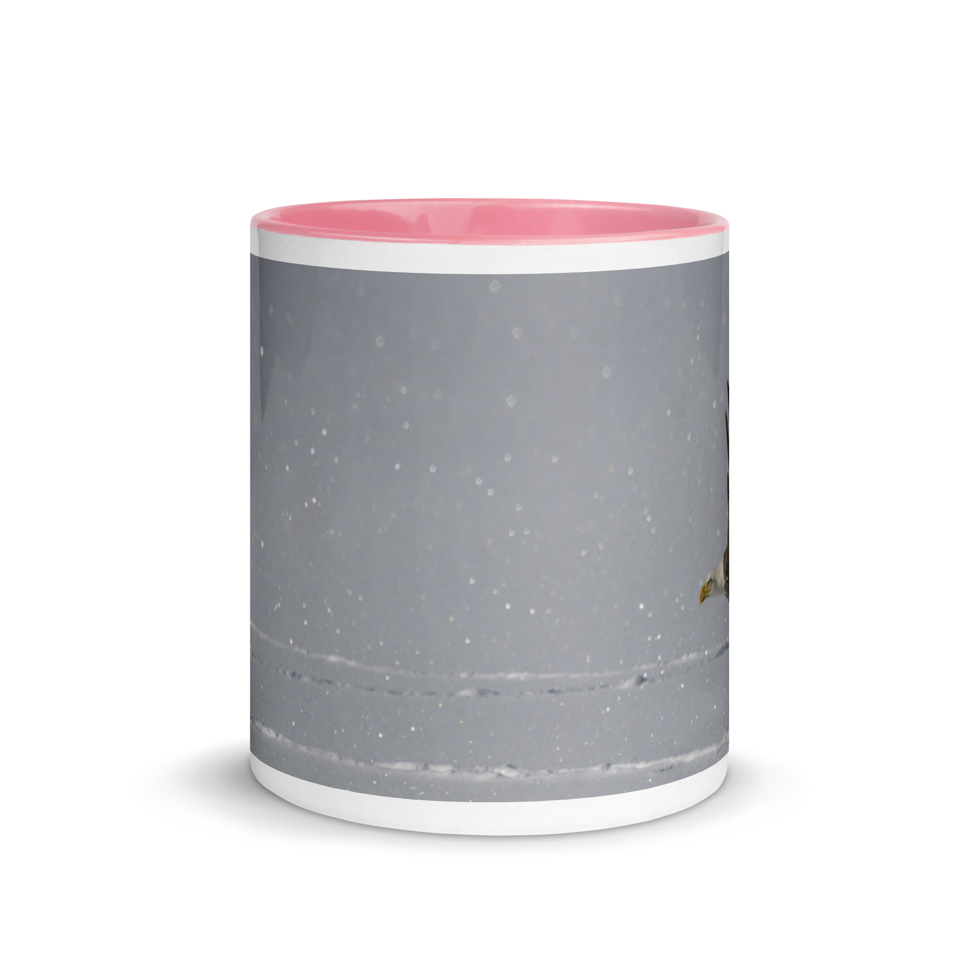 Bald eagle hunting in snow! Mug with Color Inside - Image 20