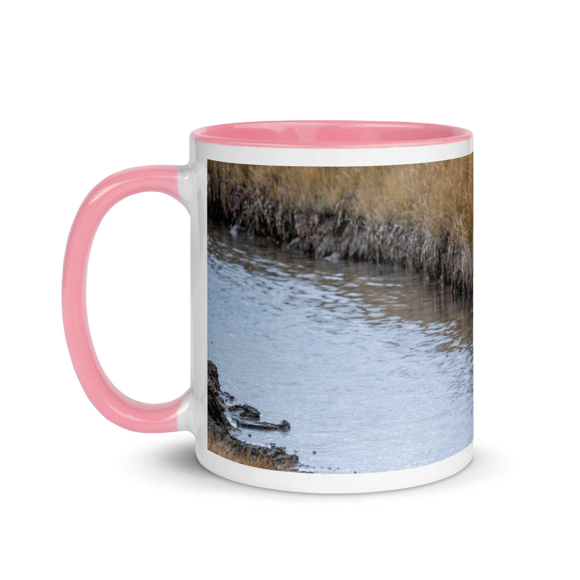 Grizzly bear quenching thirst! Mug with Color Inside - Image 21