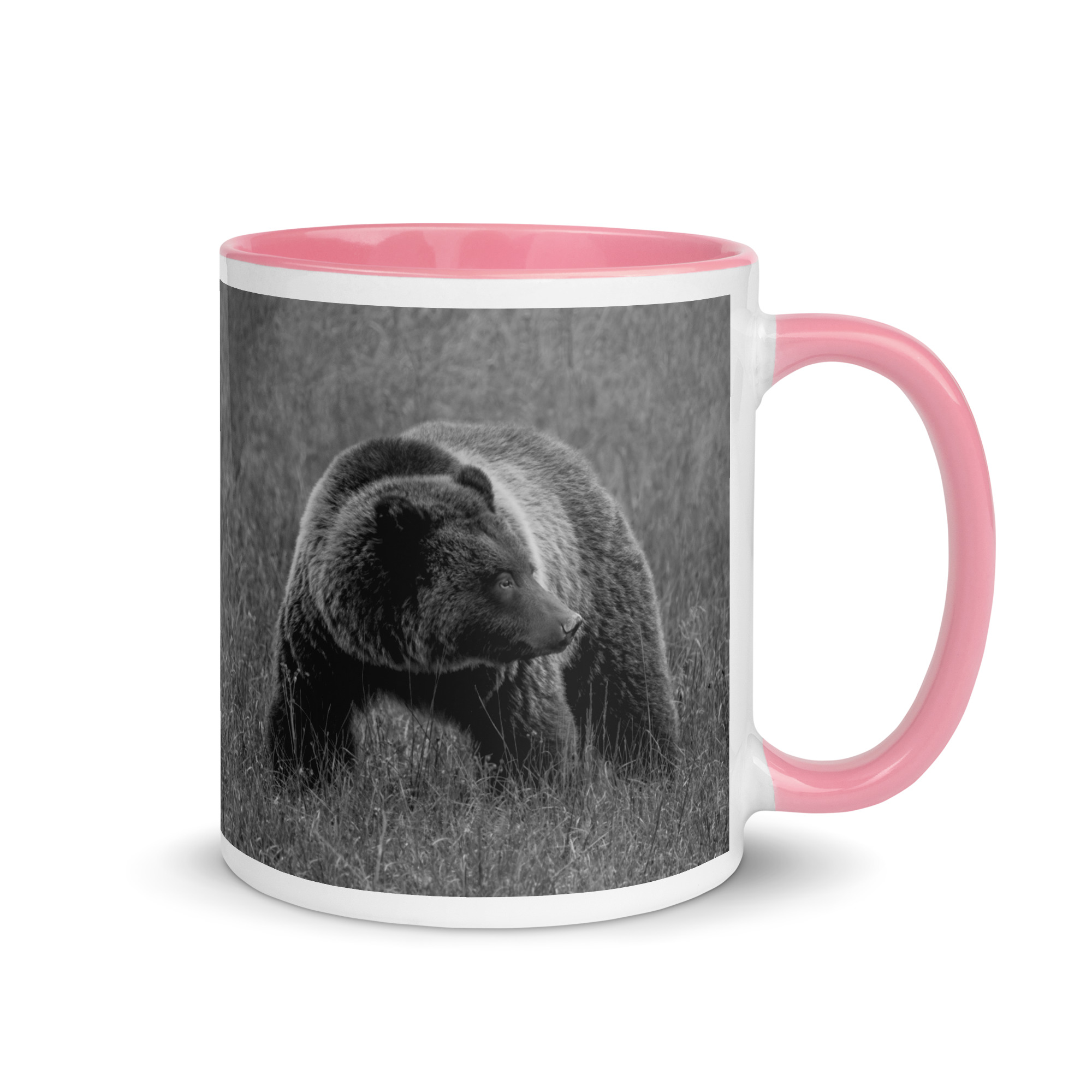 Grizzley bear on Alert! Mug with Color Inside - Image 19