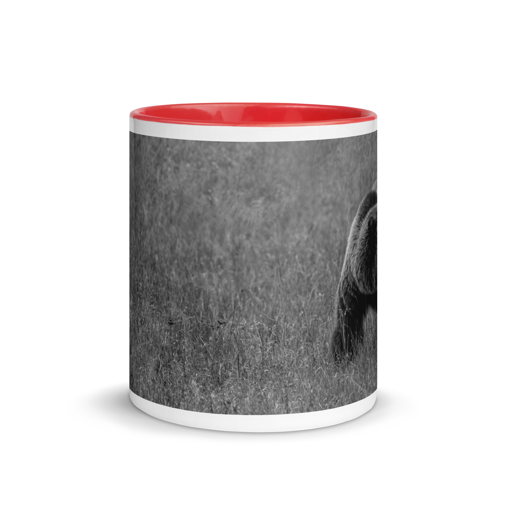Grizzley bear on Alert! Mug with Color Inside - Image 8