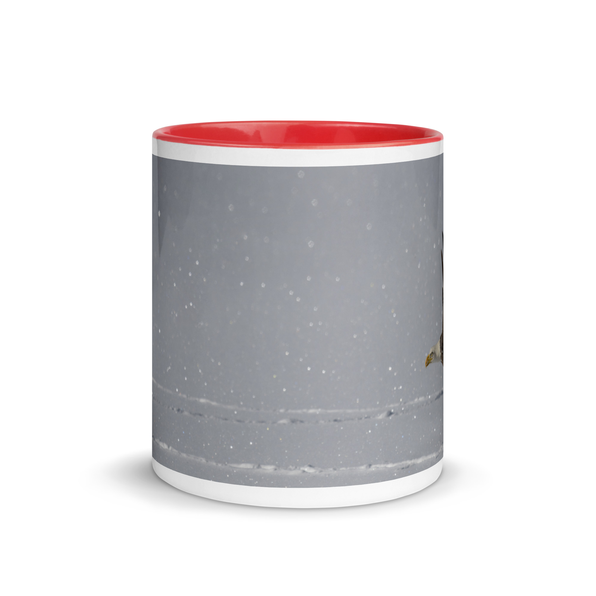 Bald eagle hunting in snow! Mug with Color Inside - Image 8