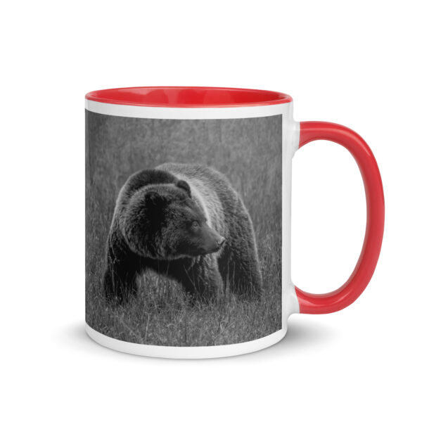 Grizzley bear on Alert! Mug with Color Inside