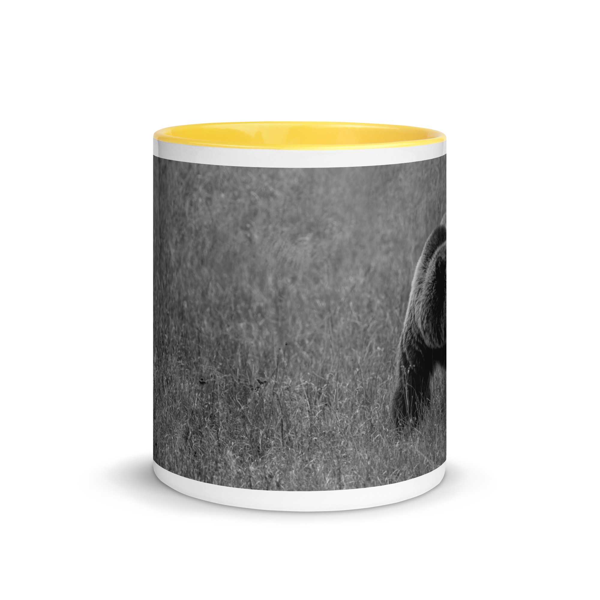 Grizzley bear on Alert! Mug with Color Inside - Image 29