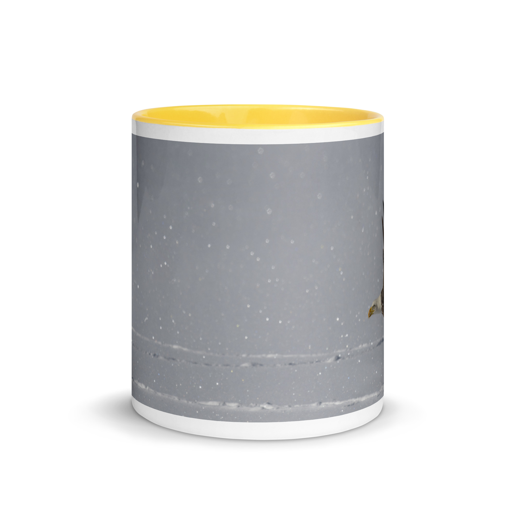 Bald eagle hunting in snow! Mug with Color Inside - Image 29