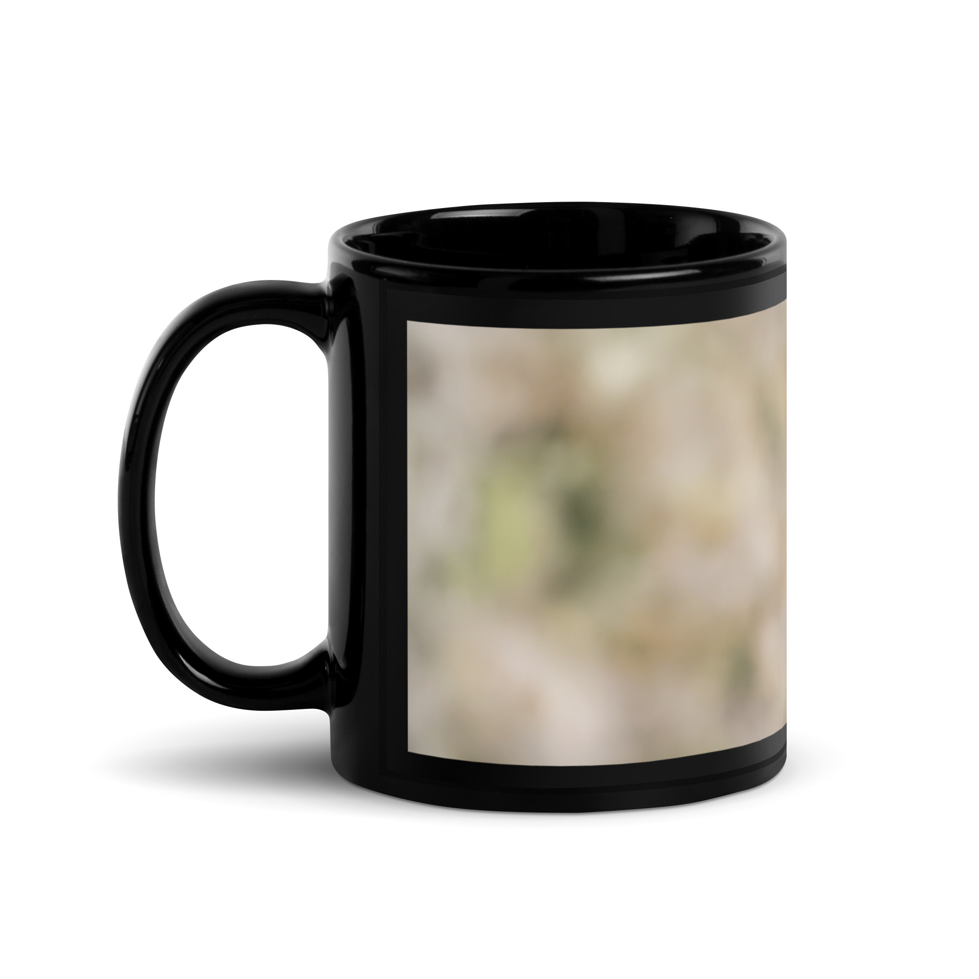 Desert five-spot in bloom! Black Glossy Mug - Image 2