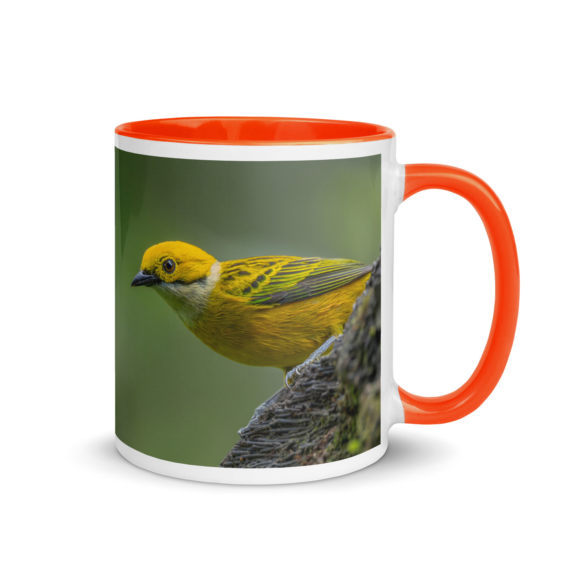 Silver-throated tanager! Mug with Color Inside - Image 13