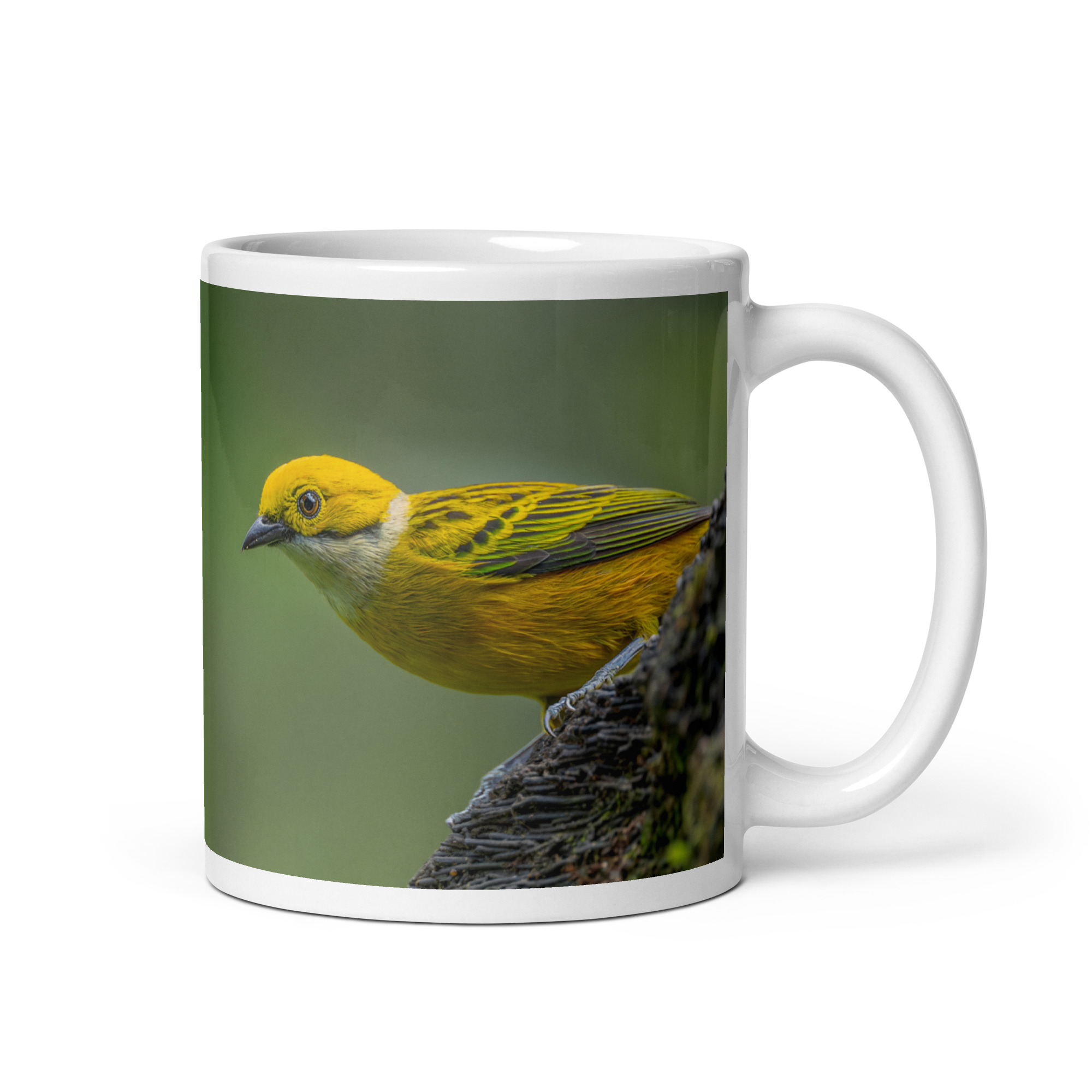 Silver-throated tanager! White glossy mug