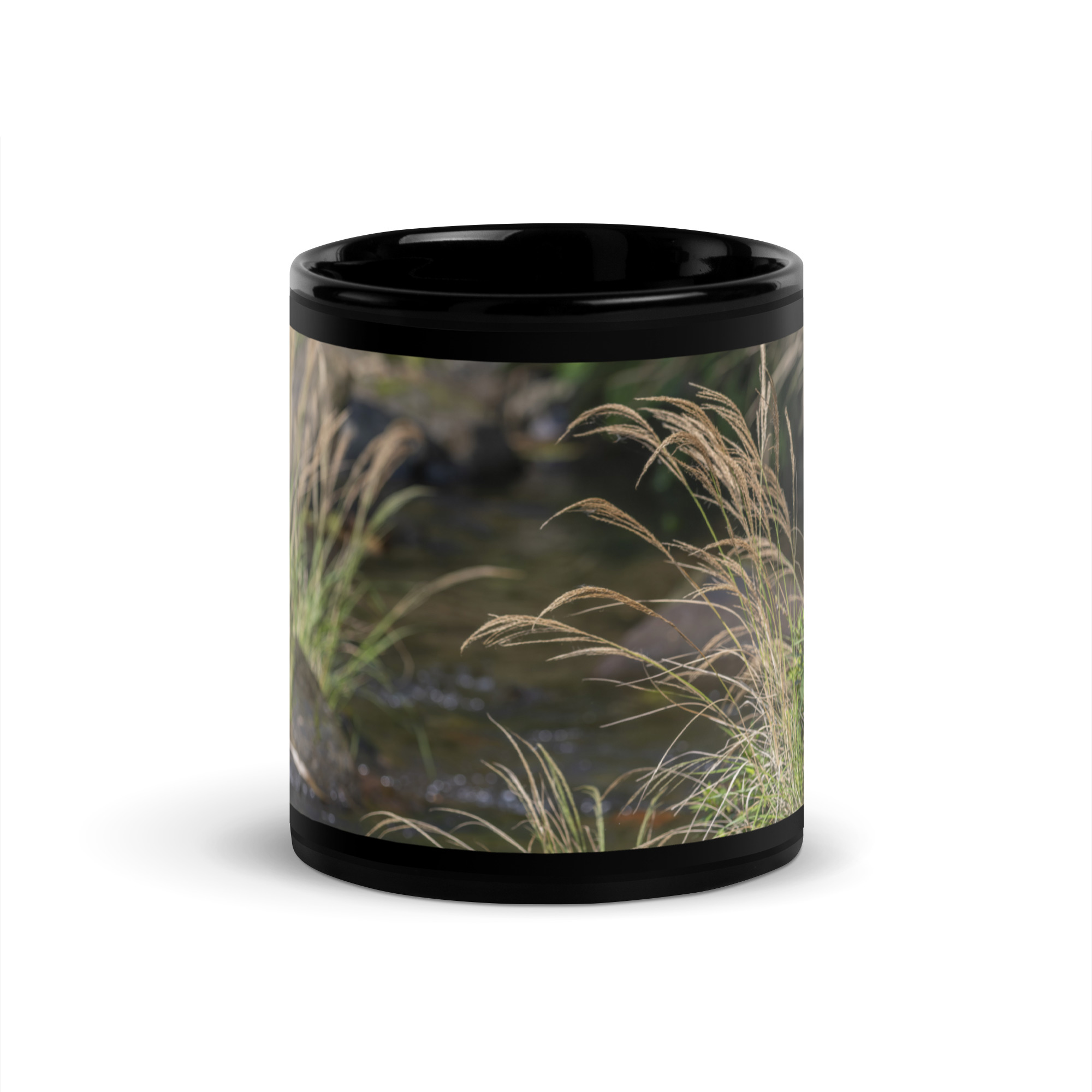 Bare-throated tiger heron! Black Glossy Mug - Image 3