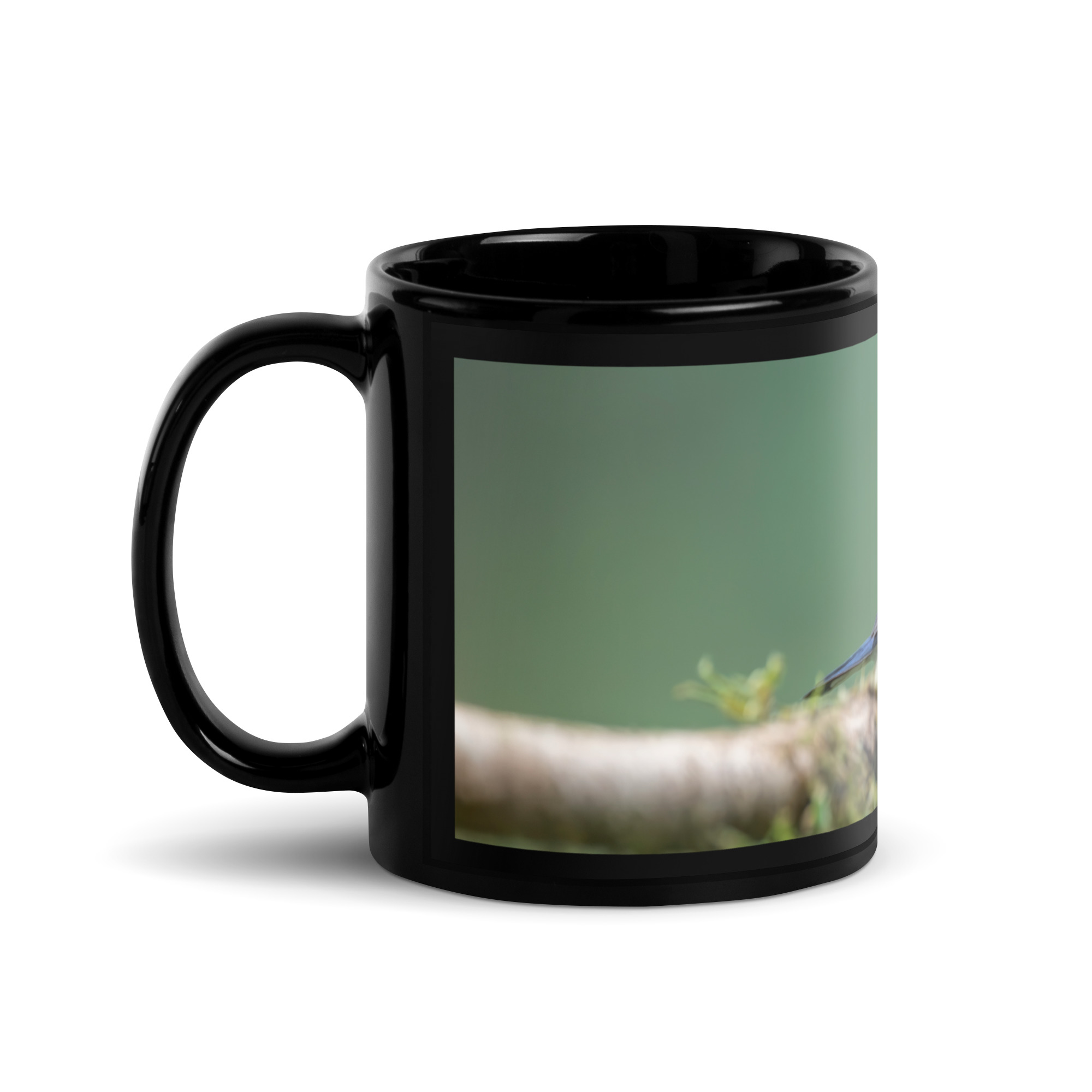 Tawny-capped euphonia in cloud forest! Black Glossy Mug - Image 2