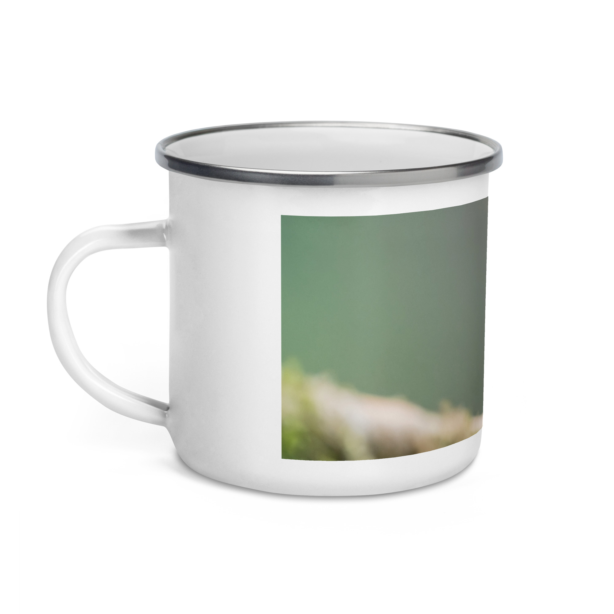 Bay Headed Tanager in rain Forest! Enamel Mug - Image 3