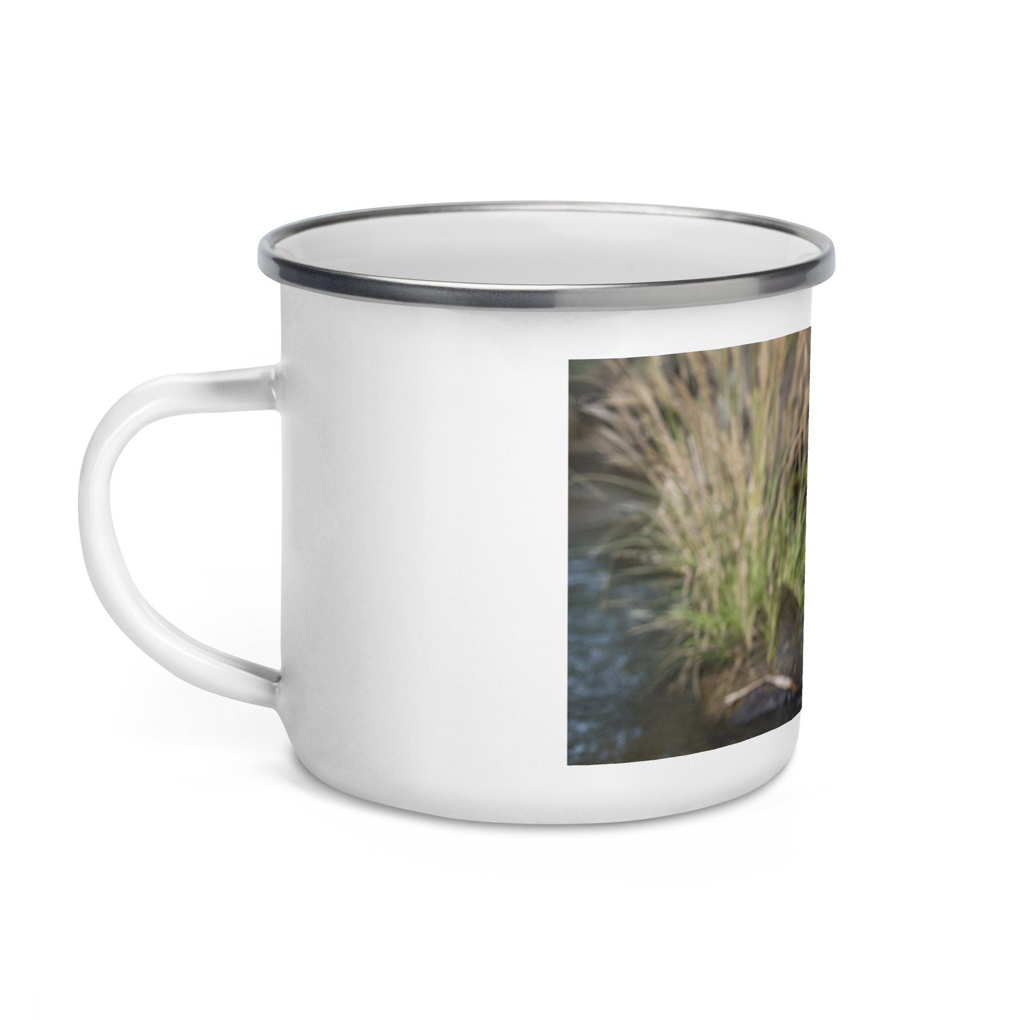 Bare-throated tiger heron! Enamel Mug - Image 3