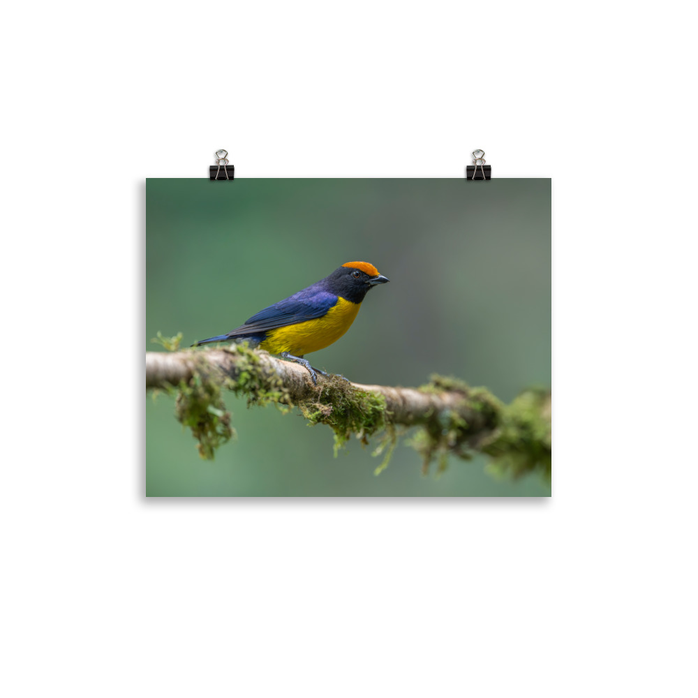 Tawny-capped euphonia in cloud forest! Photo paper poster - Image 4