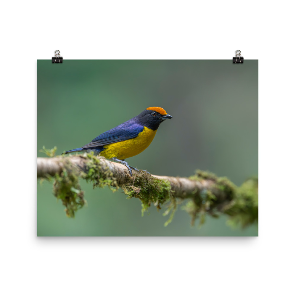 Tawny-capped euphonia in cloud forest! Photo paper poster - Image 10