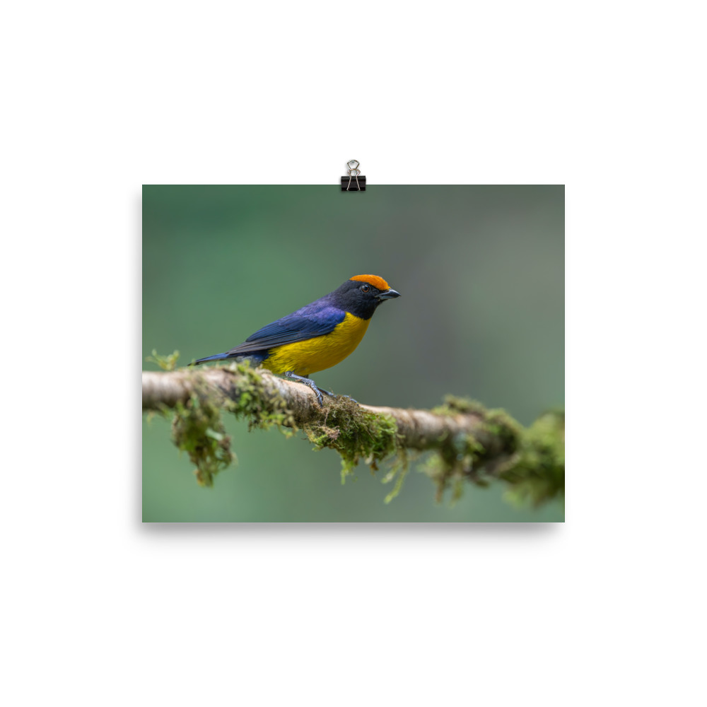 Tawny-capped euphonia in cloud forest! Photo paper poster - Image 12