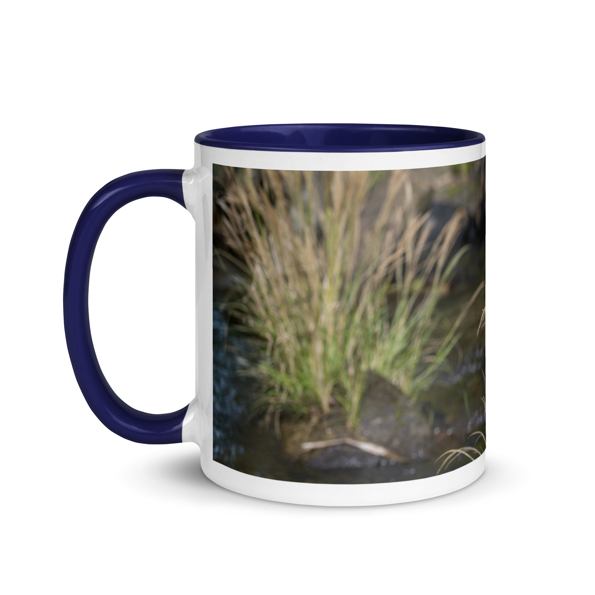 Bare-throated tiger heron! Mug with Color Inside - Image 7