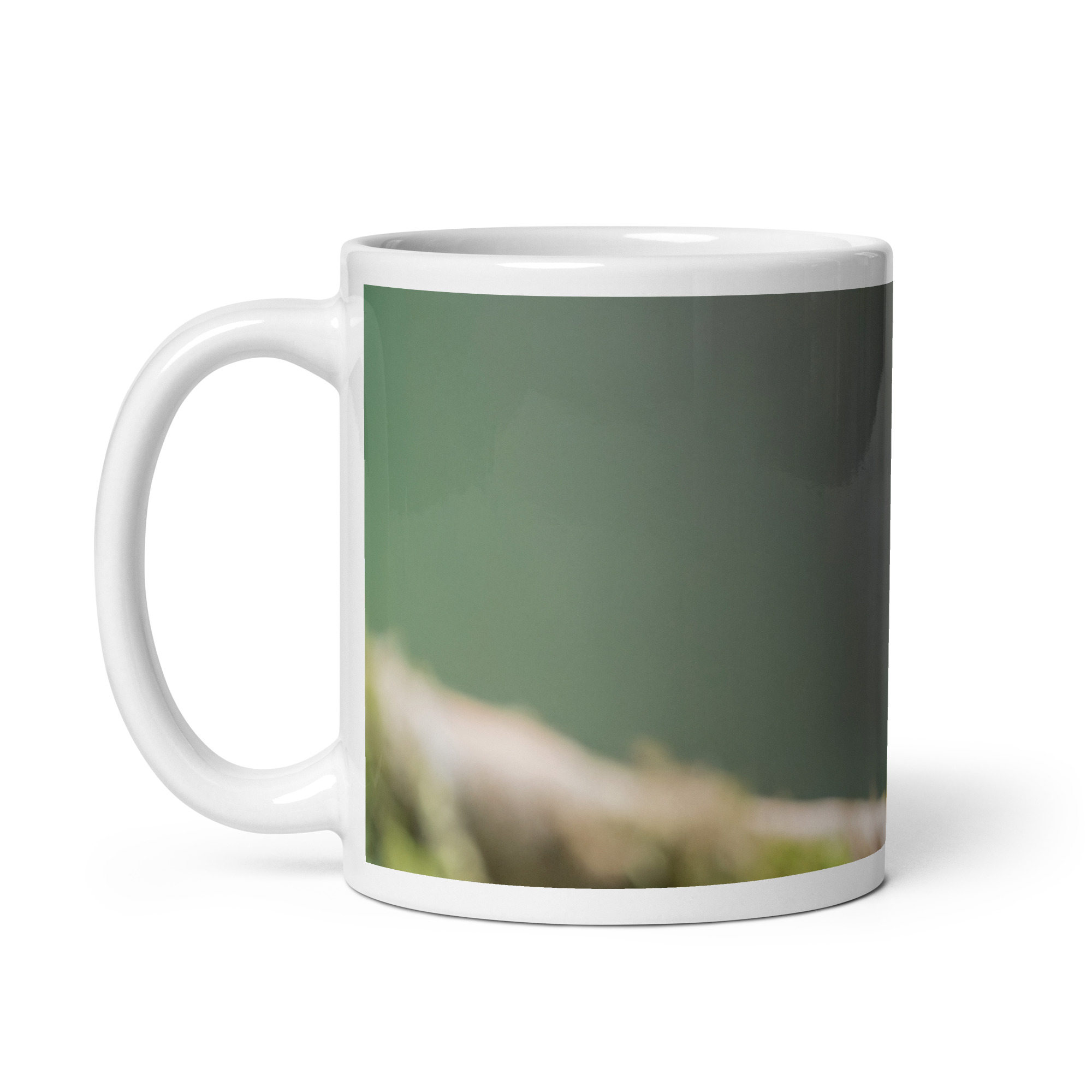 Bay Headed Tanager in rain Forest! White glossy mug - Image 2