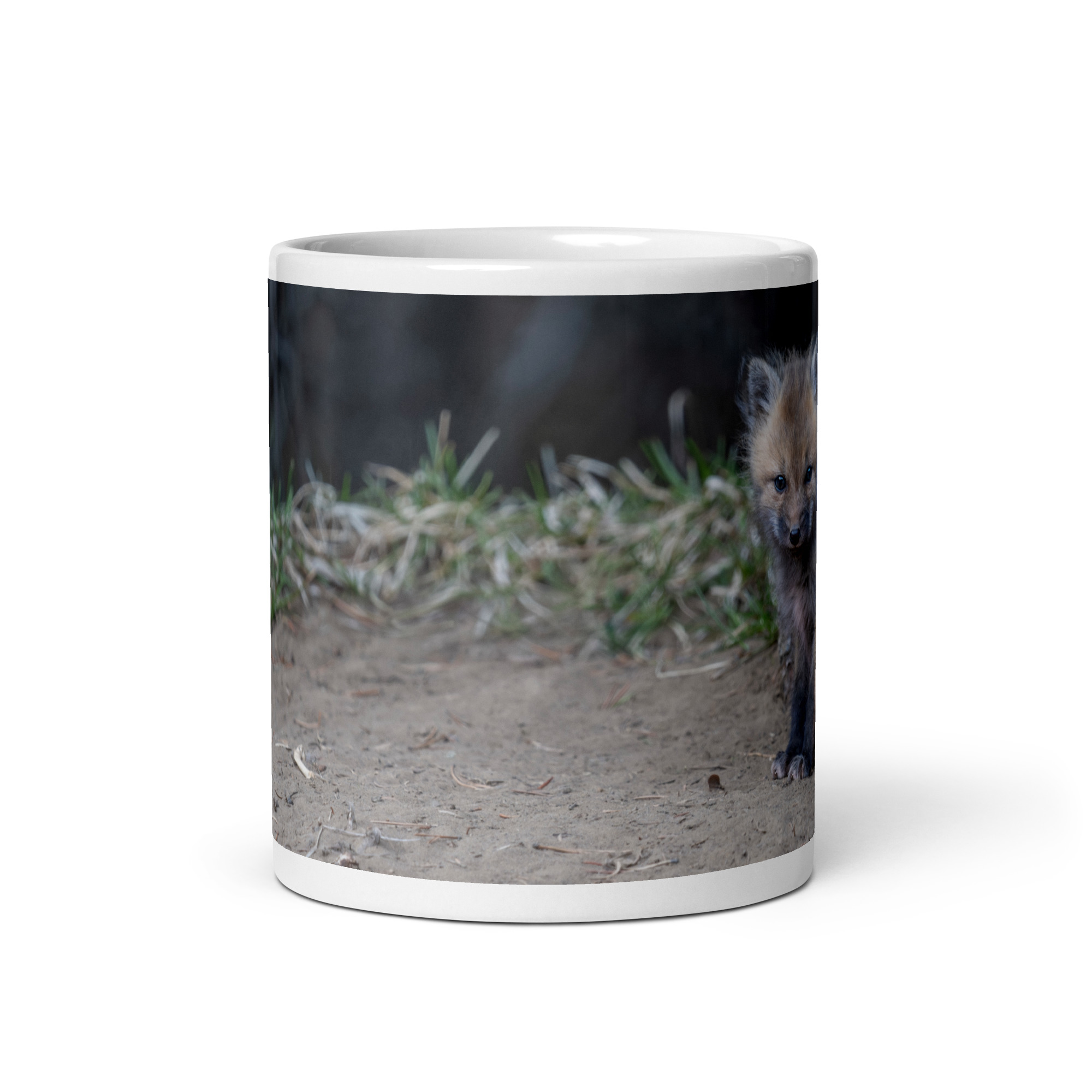 Baby Fox! White glossy mug - Image 3