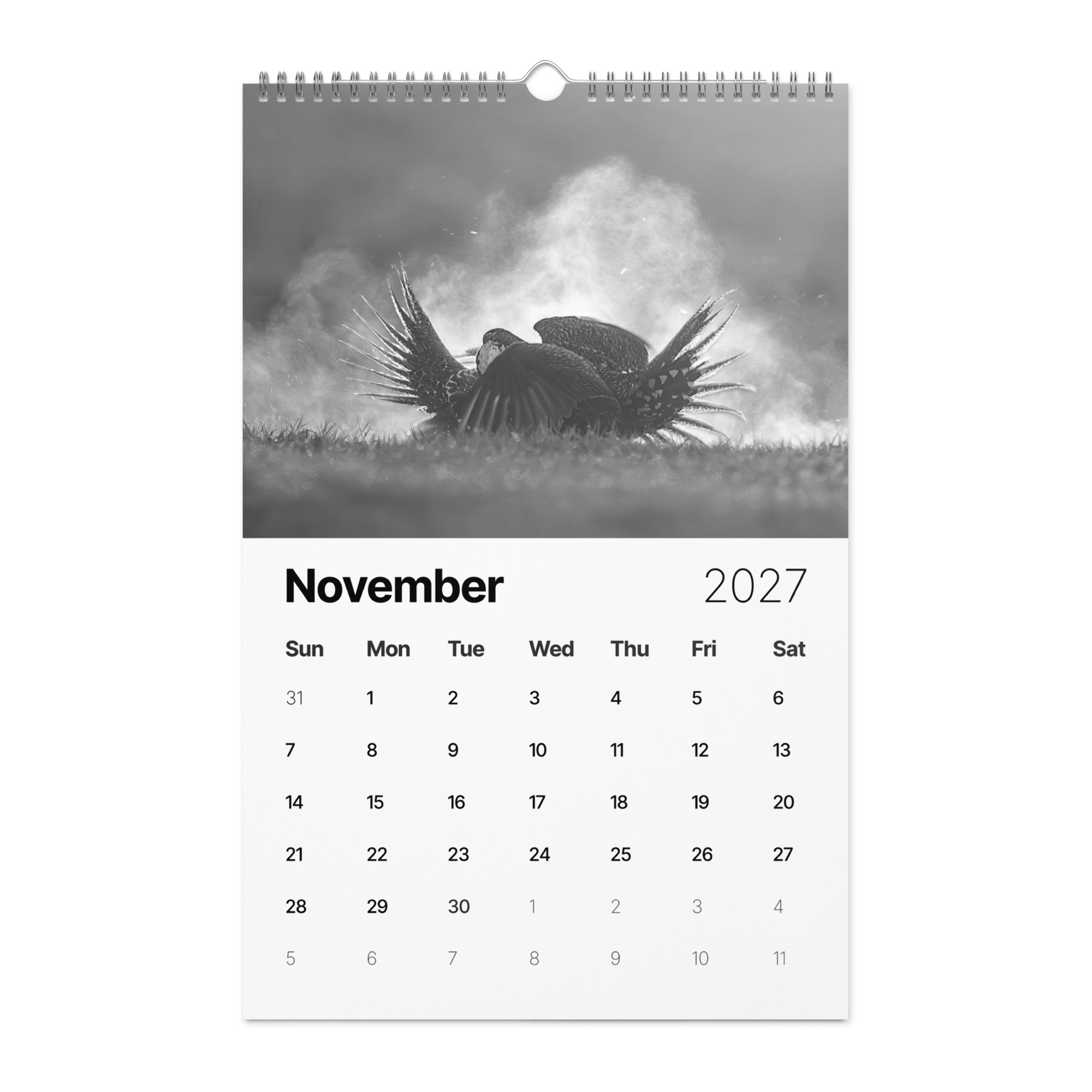 A Year in the Wild: Monochrome 2027 Wildlife Photography Wall Calendar – Birds & Mammals in Their Natural Habitats - Image 12